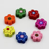 Wholesale Mixed Wood Beads Lead-free Flower Wooden Beads For DIY jewelry Finding 15x15mm Hole:2mm Sold by PC