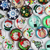 Fashion Mixed Style Cartoo Christmas Round Glass Cabochon Dome Cameo Jewelry Finding 25mm Sold by PC
