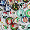 Fashion Mixed Style Cartoo Christmas Round Glass Cabochon Dome Cameo Jewelry Finding 25mm Sold by PC