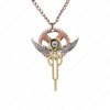 wholesale Retro steampunk Wing gears pendant link chain necklace costume jewelry punk friendship gifts Sold by Stiand
