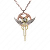 wholesale Retro steampunk Wing gears pendant link chain necklace costume jewelry punk friendship gifts Sold by Stiand