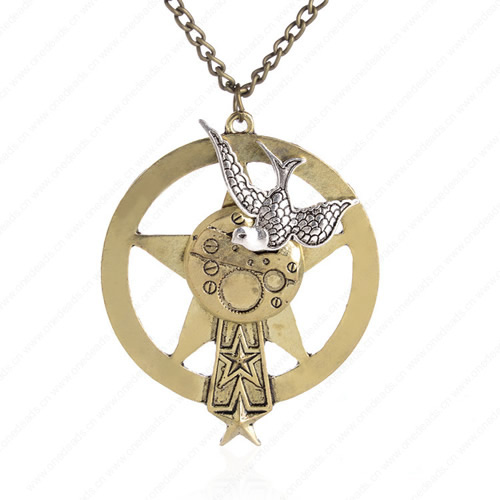 wholesale Retro steampunk Star pendant link chain necklace costume jewelry punk friendship gifts Sold by Stiand