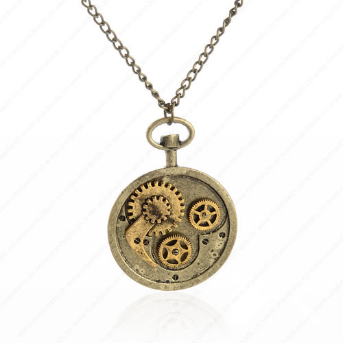 wholesale Retro steampunk Gears pendant link chain necklace costume jewelry punk friendship gifts Sold by Stiand