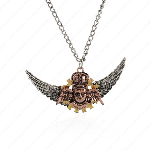 wholesale Retro steampunk PeoPle gears pendant link chain necklace costume jewelry punk friendship gifts Sold by Stiand