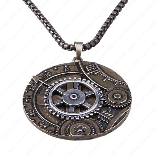 wholesale Retro steampunk Gears pendant link chain necklace costume jewelry punk friendship gifts Sold by Stiand
