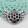 Pendant. Fashion Zinc Alloy jewelry findings.Heart 13x18mm. Sold by KG
