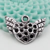 Pendant. Fashion Zinc Alloy jewelry findings.Heart 13x18mm. Sold by KG