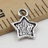 Pendant. Fashion Zinc Alloy jewelry findings.Star 12x10mm. Sold by KG
