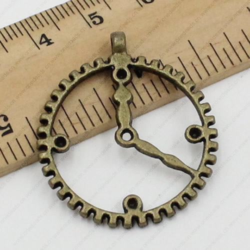 Pendant. Fashion Zinc Alloy jewelry findings.Clocks and watches 30x30mm. Sold by KG