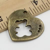 Pendant. Fashion Zinc Alloy jewelry findings.Heart 21.5x22mm. Sold by KG