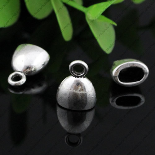 Zinc Alloy Cord End Caps, lead-free,13x10mm, hole:7x3mm, Sold by PC