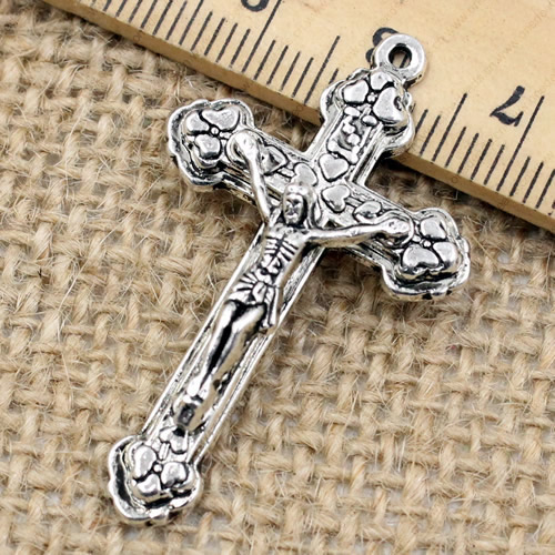 Pendant. Fashion Zinc Alloy jewelry findings.Cross 40x24.5mm. Sold by PC