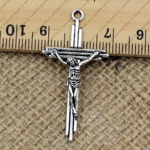 Pendant. Fashion Zinc Alloy jewelry findings.Cross 41.5x21mm. Sold by PC