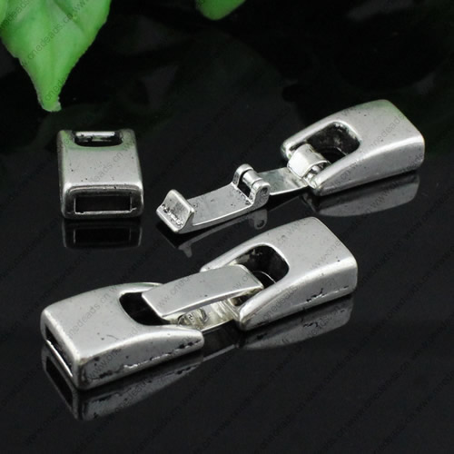 Clasps. Fashion Zinc Alloy Jewelry Findings.36x10mm. Hole:11x2.5mm. Sold by PC