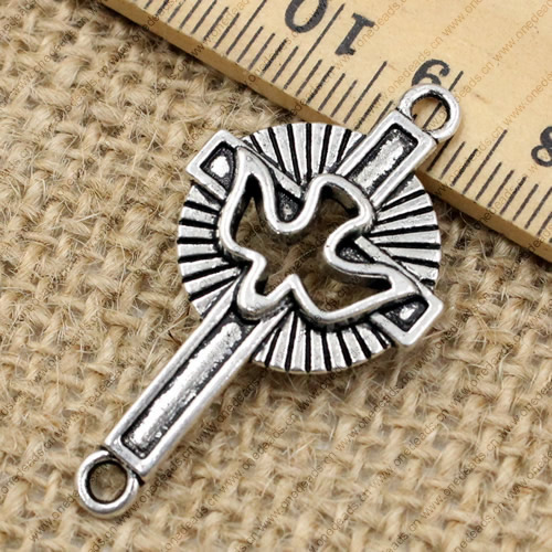 Pendant. Fashion Zinc Alloy jewelry findings.Cross 39x20mm. Sold by KG