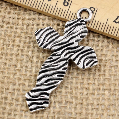 Pendant. Fashion Zinc Alloy jewelry findings.Cross 45x26mm. Sold by KG