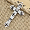 Pendant. Fashion Zinc Alloy jewelry findings.Cross 45x24mm. Sold by KG
