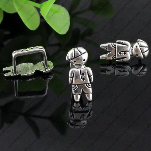 Slider, Zinc Alloy Bracelet Findinds, 18x8mm, Hole size:10x7mm, Sold by KG