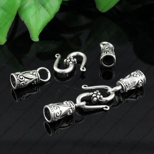 Clasps. Fashion Zinc Alloy Jewelry Findings.36x13mm. Hole:4mm. Sold by KG