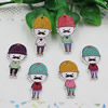 Wooden Pendant, Fashion DIY-accessories Mixed color Boy 35x17mm, Sold by PC
