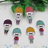 Wooden Pendant, Fashion DIY-accessories Mixed color Boy 35x17mm, Sold by PC