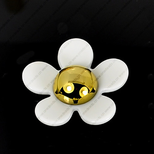 FlatBack Resin White Daisy Flower Cabochons Jewelry Fit Mobile Phone Headwear DIY Handmade Decoration Accessory 37mm Sold by PC