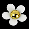 FlatBack Resin White Daisy Flower Cabochons Jewelry Fit Mobile Phone Headwear DIY Handmade Decoration Accessory 16mm Sold by PC