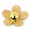 FlatBack Resin Gold Daisy Flower Cabochons Jewelry Fit Mobile Phone Headwear DIY Handmade Decoration Accessory 22mm Sold by PC
