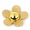 FlatBack Resin Gold Daisy Flower Cabochons Jewelry Fit Mobile Phone Headwear DIY Handmade Decoration Accessory 22mm Sold by PC
