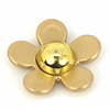 FlatBack Resin Gold Daisy Flower Cabochons Jewelry Fit Mobile Phone Headwear DIY Handmade Decoration Accessory 16mm Sold by PC