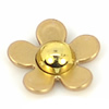 FlatBack Resin Gold Daisy Flower Cabochons Jewelry Fit Mobile Phone Headwear DIY Handmade Decoration Accessory 16mm Sold by PC
