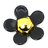 FlatBack Resin Black Daisy Flower Cabochons Jewelry Fit Mobile Phone Headwear DIY Handmade Decoration Accessory 22mm Sold by PC
