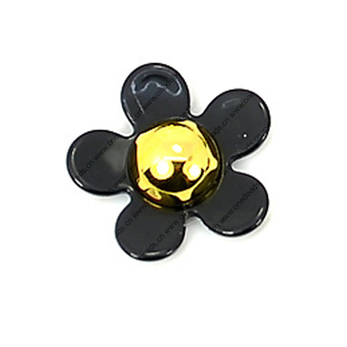 FlatBack Resin Black Daisy Flower Cabochons Jewelry Fit Mobile Phone Headwear DIY Handmade Decoration Accessory 22mm Sold by PC