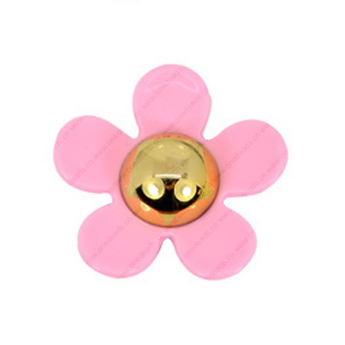 FlatBack Resin Pink Daisy Flower Cabochons Jewelry Fit Mobile Phone Headwear DIY Handmade Decoration Accessory 28mm Sold by PC