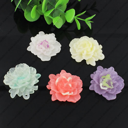 Resin Cabochons, NO Hole Headwear & Costume Accessory, Flower 41x37mm, Sold by PC
