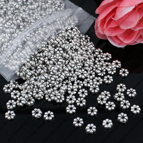Spacer beads, Fashion Zinc Alloy jewelry findings,5x5mm，Hole size:1mm. Sold by KG