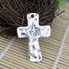 Pendant. Fashion Zinc Alloy jewelry findings.Cross 47x33mm. Sold by KG
