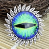 2015 Fashion Brooch Antique Silver Vintage The Glass Cartoon Dragon Eye Cabochons Settings Brooch Pins 45mm Sold by PC