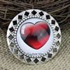 2015 Fashion Brooch Antique Silver Vintage The Glass Cartoon Love Heart Cabochons Settings Brooch Pins 37mm Sold by PC