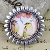2015 Fashion Brooch Antique Silver Vintage The Glass Cartoon Bird Cabochons Settings Brooch Pins 38mm Sold by PC