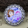 2015 Fashion Brooch Antique Silver Vintage The Glass Cartoon Girl Cabochons Settings Brooch Pins 35mm Sold by PC