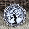2015 Fashion Brooch Antique Silver Vintage The Glass Cartoon Life tree Cabochons Settings Brooch Pins 35mm Sold by PC
