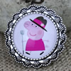 2015 Fashion Brooch Antique Silver Vintage The Glass Cartoon Cabochons Settings Brooch Pins 35mm Sold by PC