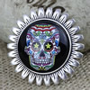 2015 Fashion Brooch Antique Silver Vintage The Glass Cartoon Skeleton Cabochons Settings Brooch Pins 38mm Sold by PC