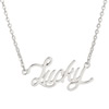New 2015 Fashion Cute "Lucky" Pendant Necklace Metal Alloy with Chain Made Jewelry 3x3.5mm Sold by Stiand
