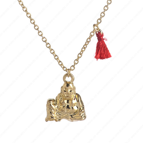 New 2015 Fashion Cute "Buddha" Pendant Necklace Metal Alloy with Chain Made Jewelry Sold by Stiand