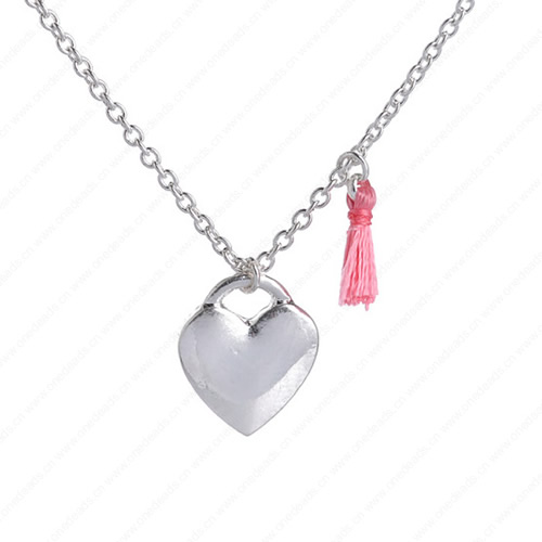 New 2015 Fashion Cute "Heart" Pendant Necklace Metal Alloy with Chain Made Jewelry Sold by Stiand