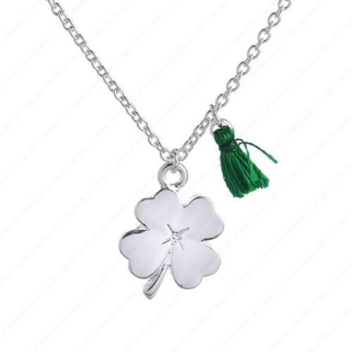 New 2015 Fashion Cute "Clover" Pendant Necklace Metal Alloy with Chain Made Jewelry Sold by Stiand