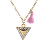New 2015 Fashion Cute "Triangle" Pendant Necklace Metal Alloy with Chain Made Jewelry Sold by Stiand
