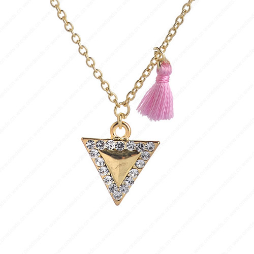 New 2015 Fashion Cute "Triangle" Pendant Necklace Metal Alloy with Chain Made Jewelry Sold by Stiand